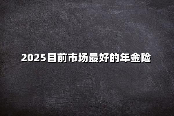 2025年最佳年金险：市场精选与保障未来