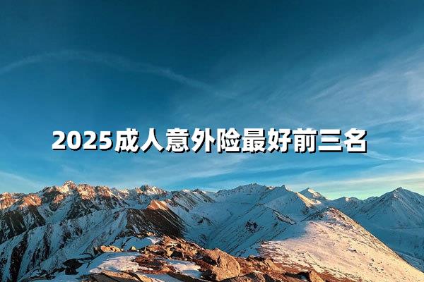 2025成人意外险前三强锁定！这样选少花冤枉钱